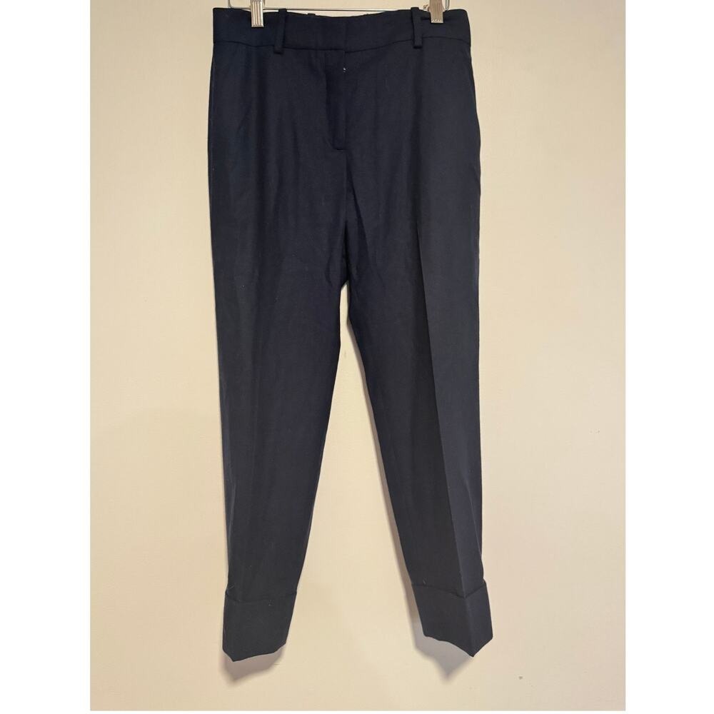 COS Navy Wool-Blend Cuffed‎ Ankle Dress Pants Navy Blue Normcore Career Size 2
